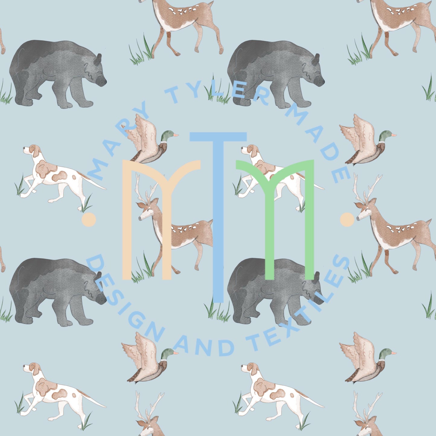 Deer, Bear, Dog, Duck Seamless Design- Instant Download