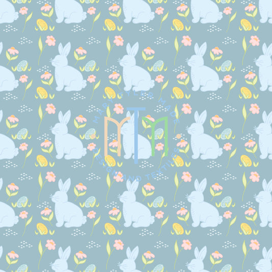Blue Basic Bunny Seamless Design- Instant Download