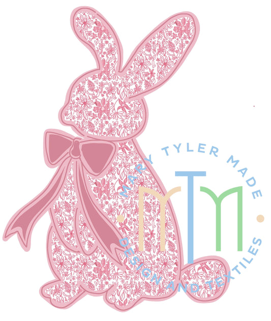 Floral Pink Bunny Digital Clipart- Instant Download