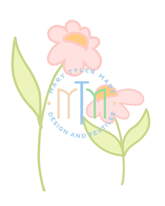 Happy Flower Digital Clipart- Instant Download