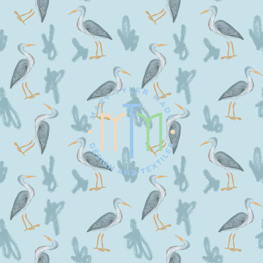 Blue Herron Classical Seamless Design- Instant Download